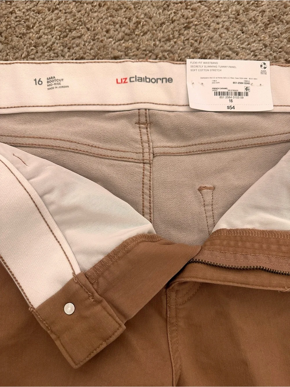 Liz Claiborne Women's Tan Boot Cut Pants
